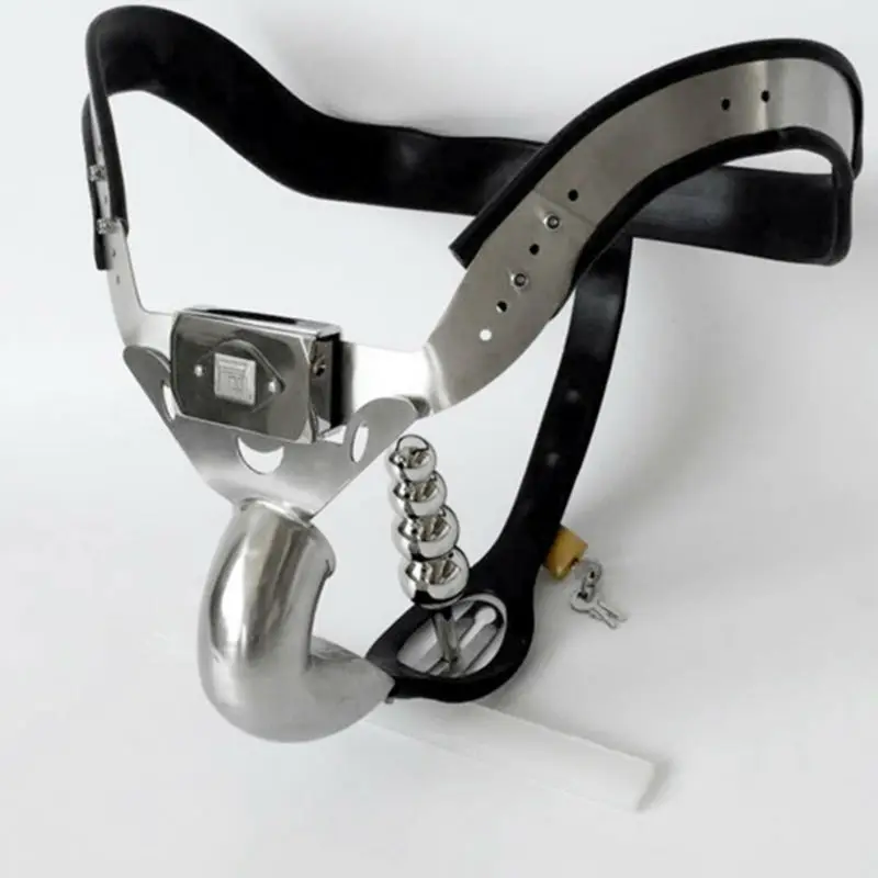 

Male Chastity Belt Slave BDSM Bondage Fetish Lockable Penis Restraint Device Stainless Steel Chastity Cage With Anal Plug