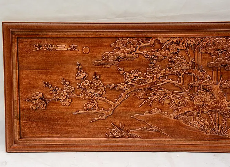 Dongyang wood carving Pendant Antique Chinese style decoration hanging wood camphor wood cross screen TV background wall decorat