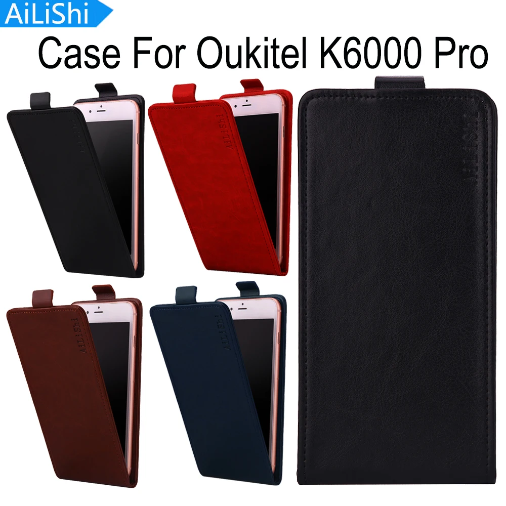 AiLiShi New Arrive Luxury PU Leather Case With Card Slot Top Quality Flip Protective Cover Skin For Oukitel K6000 Pro Case