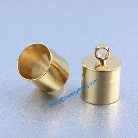 

Jewelry Accessories Raw Brass end cap crimp beads cap end beads End caps for laether cord 9*13mm