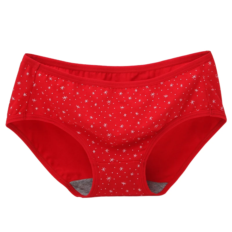 5Pcs/Set Cotton Panties Women Sexy Briefs Lucky Red Seamless Underwear Lovely  Girls Panty Breathable Female Underpants M-2XL