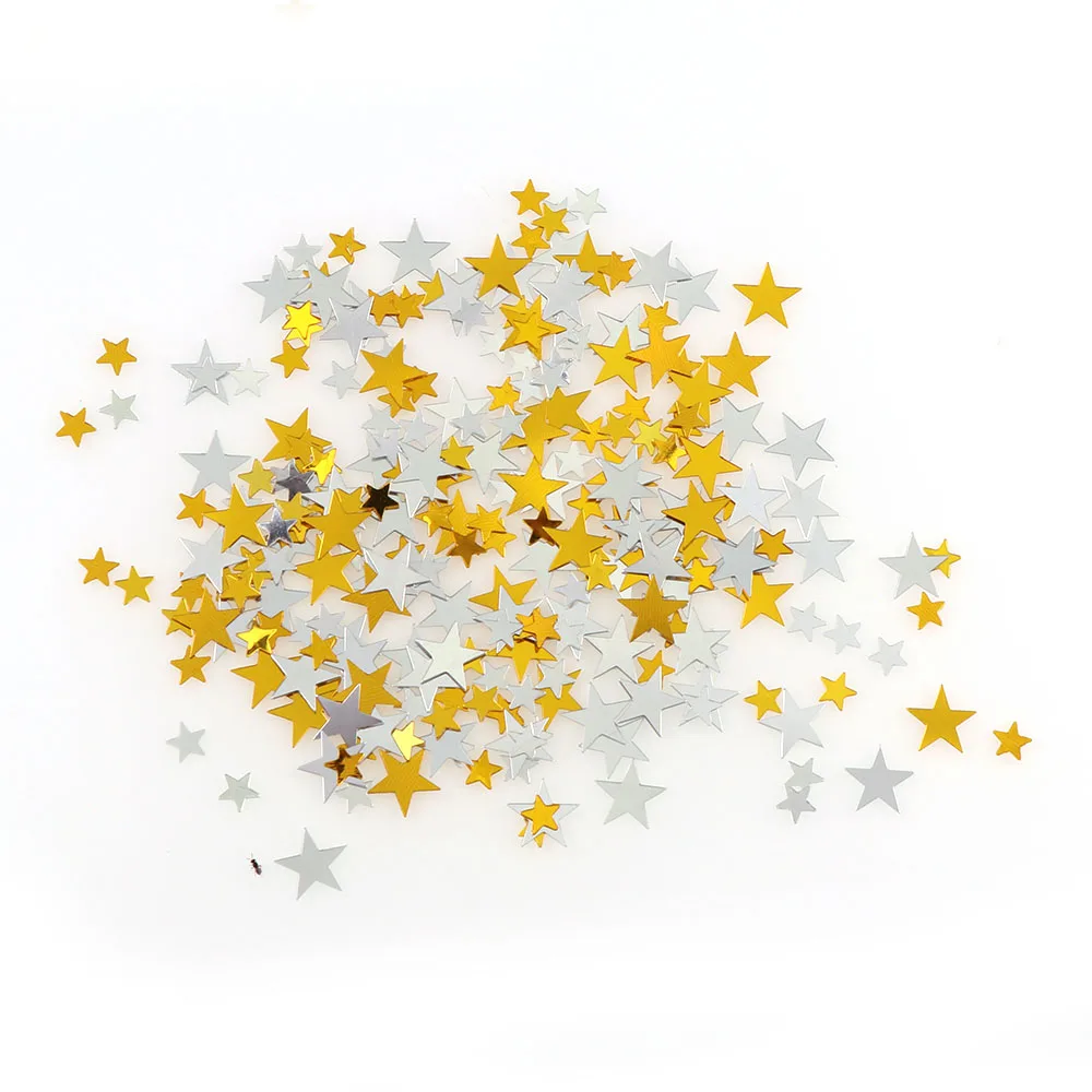 15g Mix Gold&Silver Five-pointed Star Confetti Sequins Christmas Table Decor For Home Party Decor/Wedding Throw Confetti