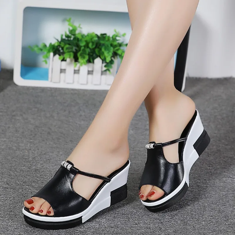 Summer Woman Shoes Platform Slippers Wedge Flip Flops Women High Heel Slippers New Ladies Casual Sandals Female Shoes WSH3227