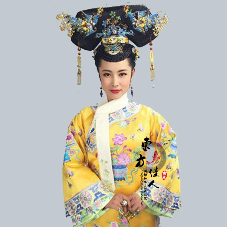 

2015 New TV Play Mei Ren Xiang Queen Yang Ming Na Same Design Delicate Embroidery Costume for Qing Dynasty Princess Empress Qifu