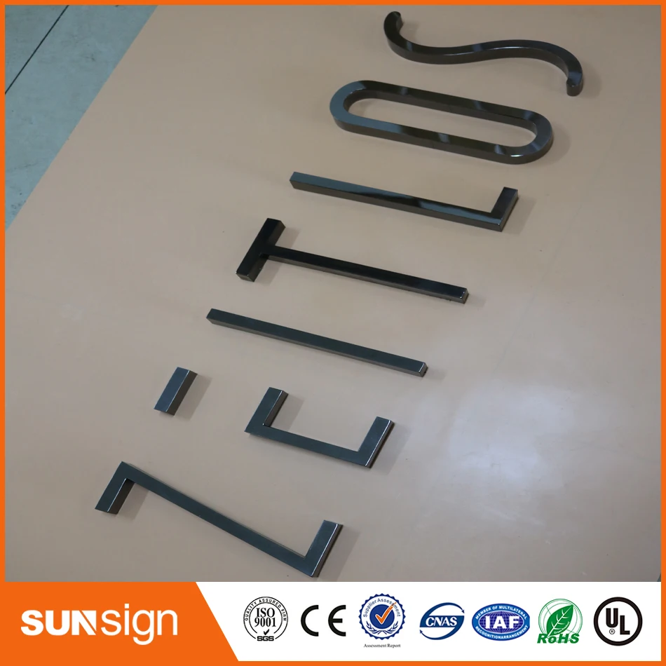 Custom sign stainless steel sign letters mirror polished chrome silver letters