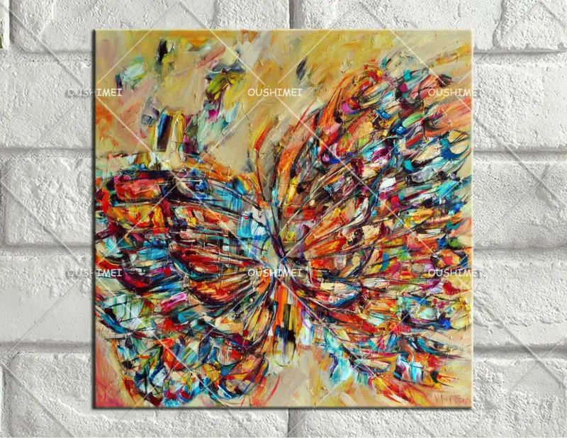 

Handmade Modern Abstract Decorative Butterfly Picture Oil Painting On Canvas Wall Art For Living Room As Unique Gift Animals