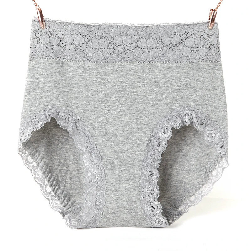 Cotton Panties Women Underwear Sexy Lace High Waist Panties Plus Size Female Lingerie Underpants Koronka Majtki Big Briefs