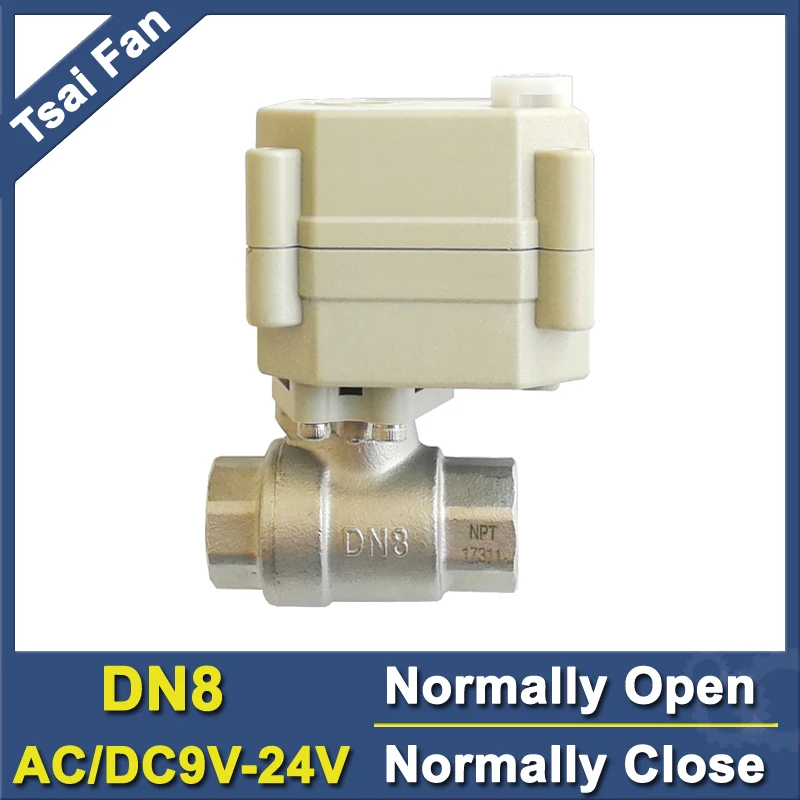 

DN8 Normal Close/Open Valve AC/DC9V-24V 2/5 Wires Electric Shut Off Valve Power failure safe replace solenoid valve