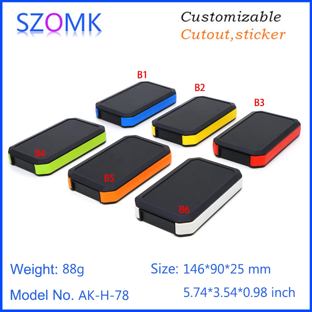 1 Piece 146*90*25mm customizable plastic box for electronics project szomk abs plastic handheld enclosure for pcb device box