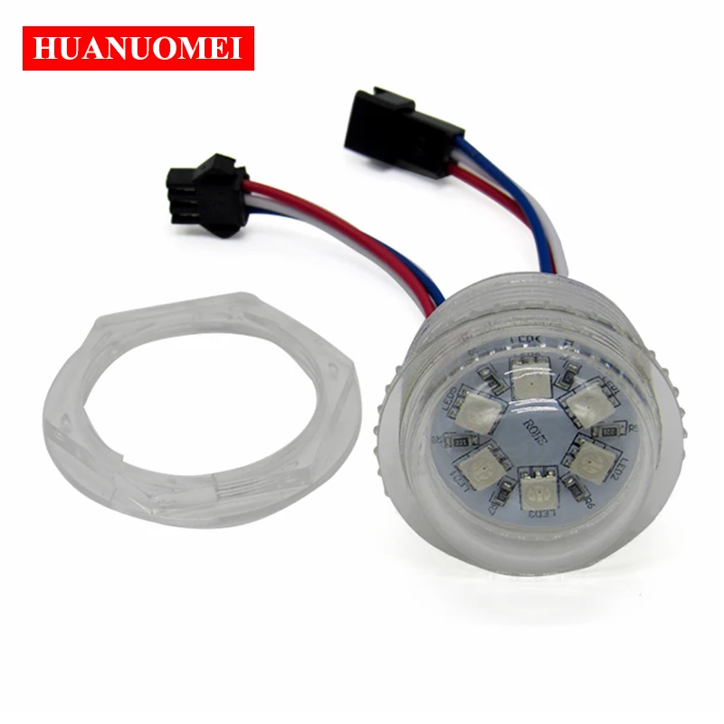 24V 35mm 6LEDs UCS1903 digital 5050 smd full color rgb led pixel module light, DC24V input, Waterproof IP67, Transparent cover