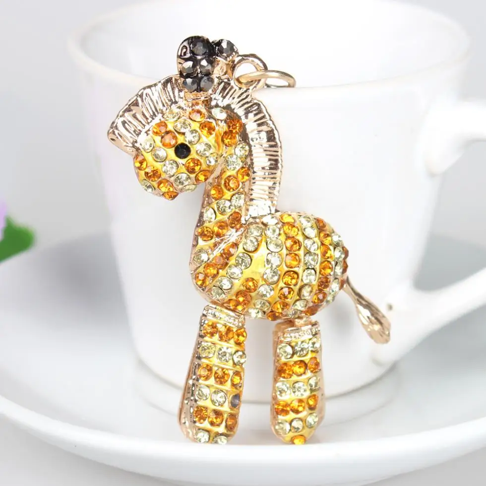 Zebra Horse Keyring Chain New Fashion Cute Purse Bag Pendant Crystal  Key Chain  All-match Fashionable Outfit key Good Partner