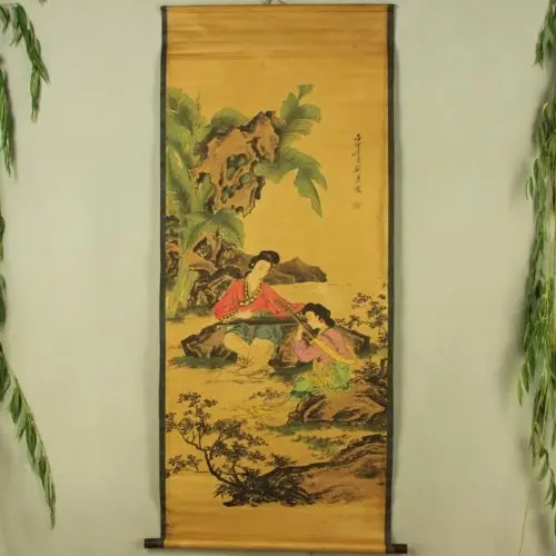 Exquisite Chinese Antique collection Imitation ancient piano Flute Picture