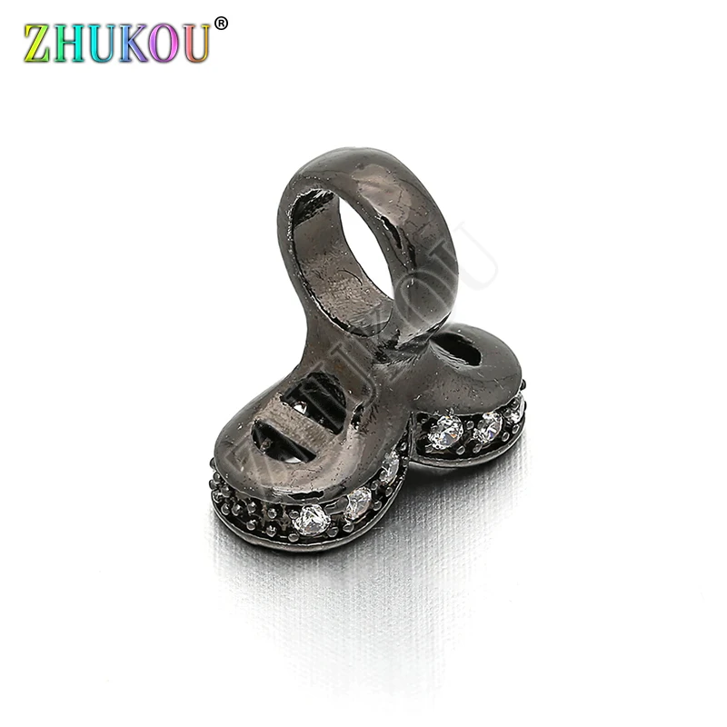 12*12mm High Quality Brass Cubic Zirconia Clasps Hooks Diy Jewelry Findings Making, Hole: 5mm, Model: VK1