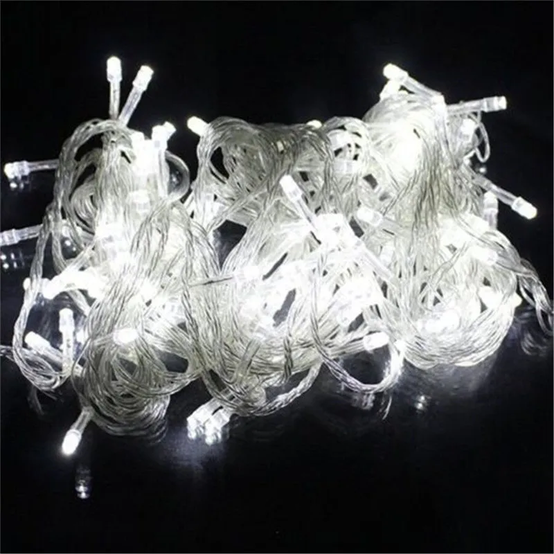 Cordão de luz 100 led 10m, para decoração de natal, casamento, festa, 110v, 220v, para áreas externas, à prova d\'água, com 9 cores