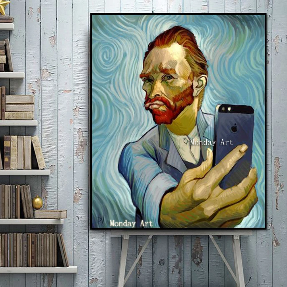 

Modern Van Gogh portrait art professional aritist hand painted Van Gogh brainwash art wall art pictures for bedroom decoration