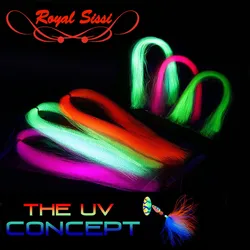 Hot 6packs/set UV fluo Flashabou Tinsel twist type or flat type UV hue tinsels synthetic tying material for steelhead streamers
