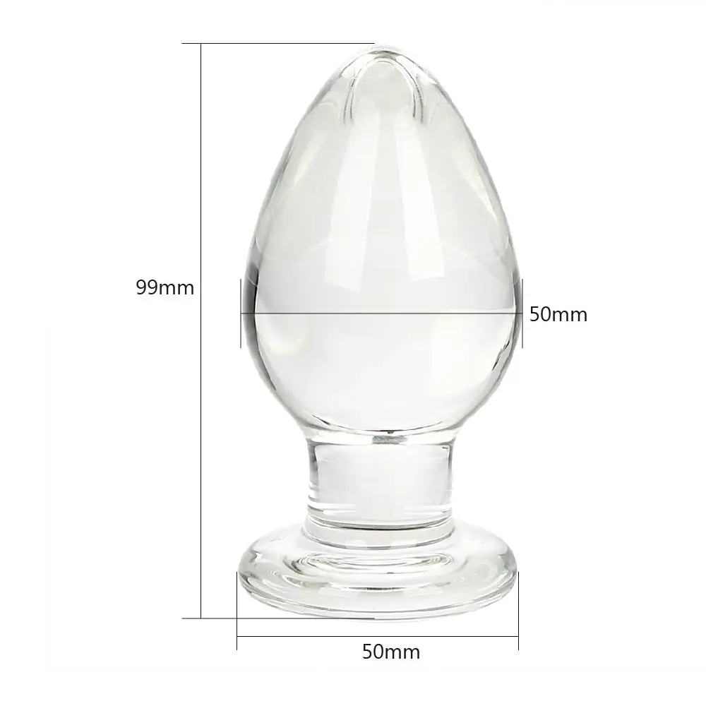 IKOKY 50mm Large Crystal Butt Plug Vagina Ball Big Pyrex Glass Anal  Dildo Bead Fake Adult Masturbate Sex Toys for Women Men Gay