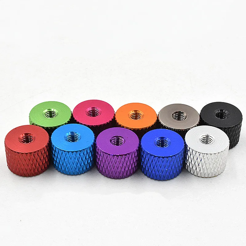 10 pcs Colourful anodized m3 m4 aluminum knurled round nut