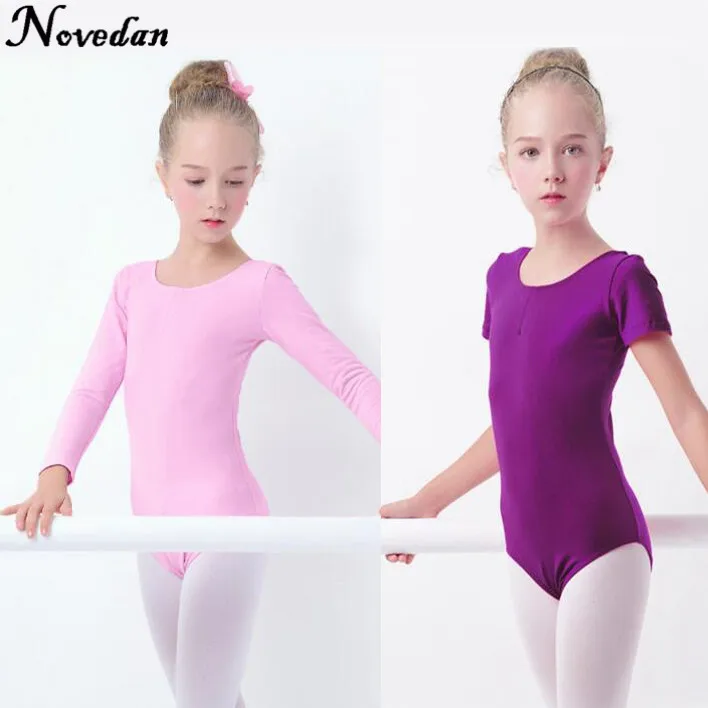 Girls Ballet Leotard Dance Clothes Short & Long Sleeve Dance Wear Toddler Kids Gymnastics Leotard With Snap Crotch