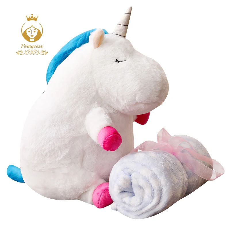 

1PCS 50CM Cute Unicorn Plush Stuffed Toy, Unicorn Two-in-one Pillow Air Conditioning Blanket, Kids Toys, Home Decoration