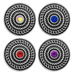 New KZ3141 Charming colorful rhinestone chain round pattern 20MM snap buttons fit snap bracelet jewelry wholesale