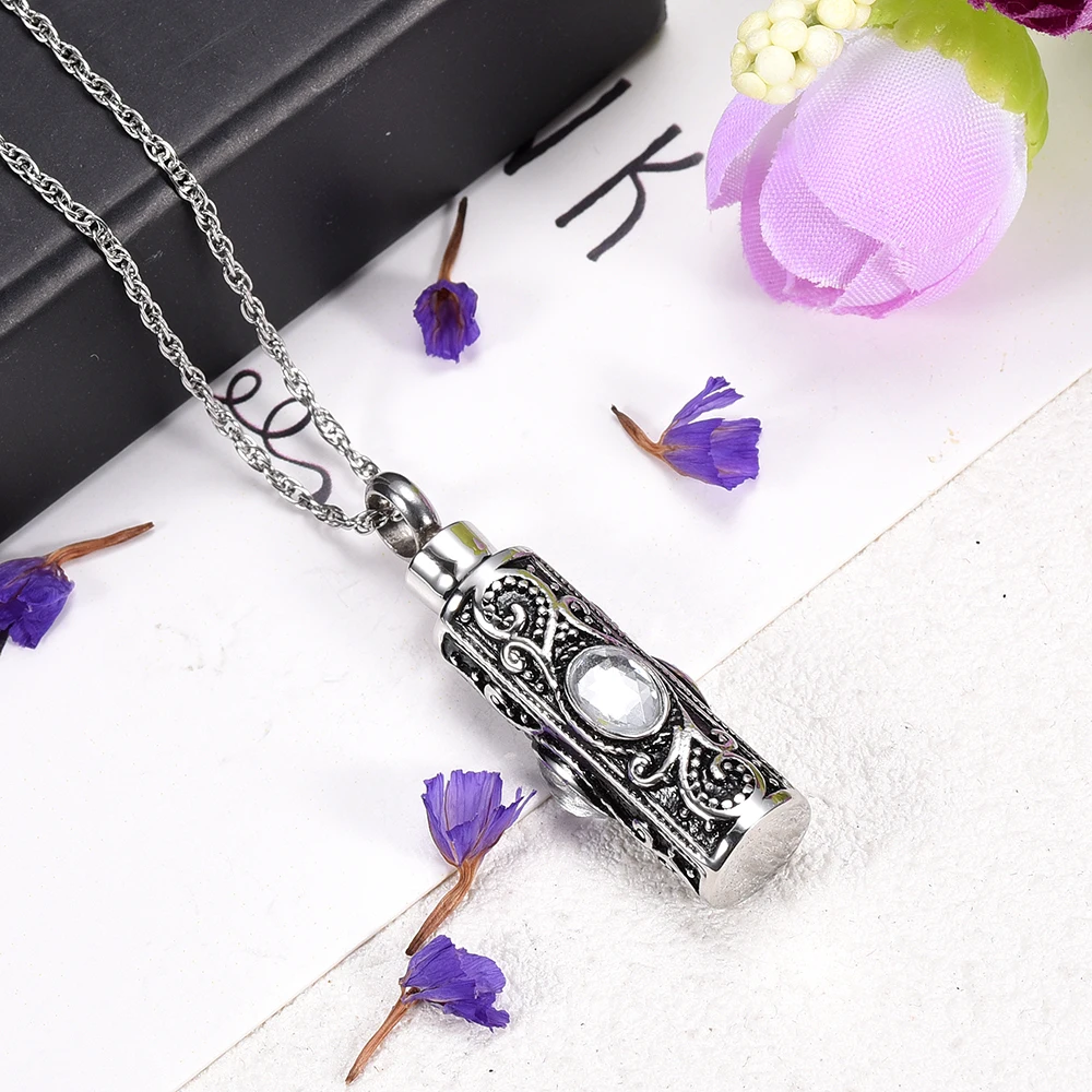 Free Shipping  Vintage Design Openable Vials Ash Holder Cremation Urns  Necklace Keepsake Cremation Jewelry Urn Necklace