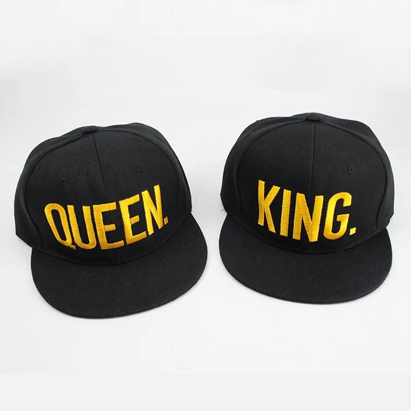 2 قطعة الكثير الملك الملكة التطريز Snapback قبعة زوجين عشاق الهدايا قبعة بيسبول الرجال النساء القطن الهيب هوب الزفاف قبعات الحفلات YG167 #1