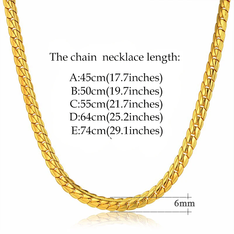 Vintage Flat Snake Chain Necklaces Male Gold Color Stainless Steel Golden Neck Chains For Men Punk Jewelry Dropshipping XL681