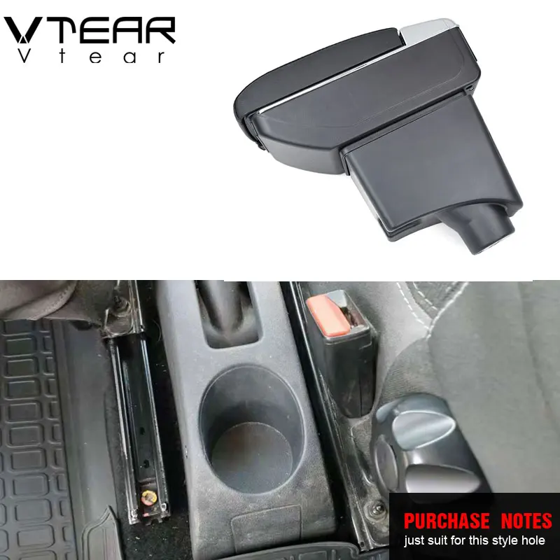 Vtear Armrest Pad Interior Center Console Arm Rest Storage Box Car-Styling Accessories Parts For Dacia Renault Sandero 2018 2017