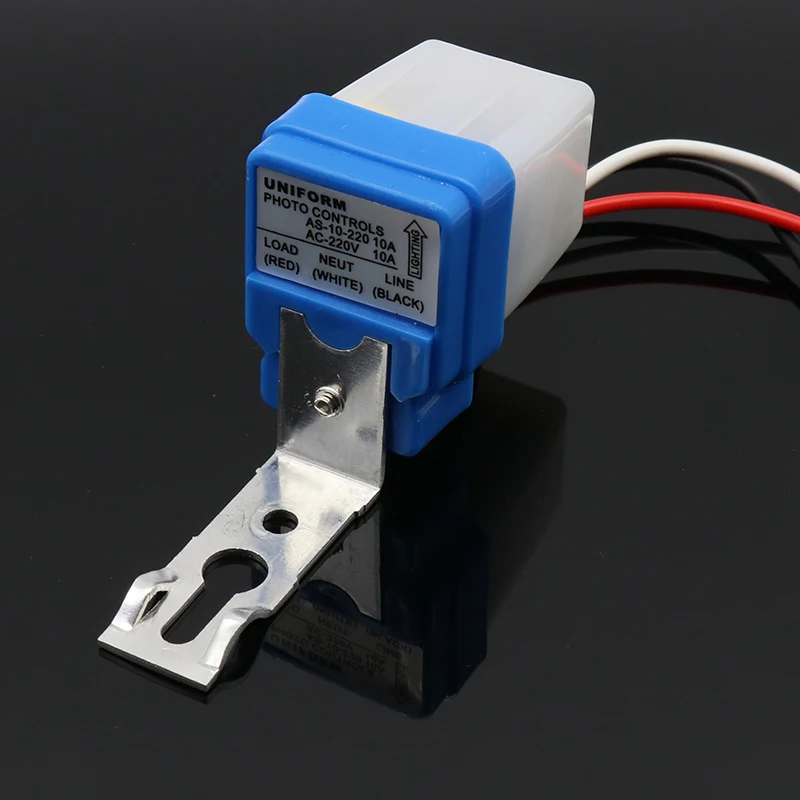 Interruptor automático de luz de calle, fotocélula de encendido y apagado automático, 110V, 12V, CC, CA, 220V, 50-60Hz, 10A, Sensor de fotocontrol