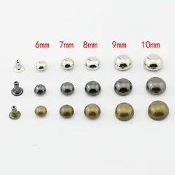 100sets/Lot Multiple Size Silver Bronze Gun-Black Round Mushroom Rivets For Leather Craft Tire Studs And Spikes For Clothing