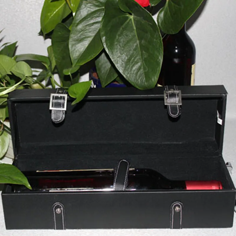 [2014] The new song can be customized gift leather trend pure black single wine