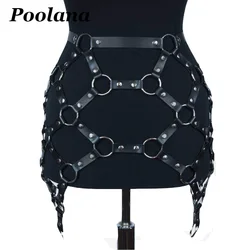 Handmade Women Leather Skirt Punk Gothic Real Leather Caged Belt Dacing Performance Cosplay Accessoriess