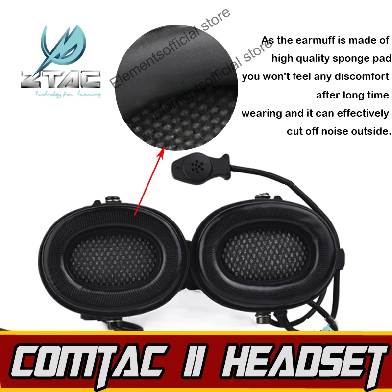 Z-TAC Tactical Comtac II Headset Z-tactical Softair Airsoft Gun ipsc Kenwood PTT Hunting Arsoft Headphone Earphone For Shooting