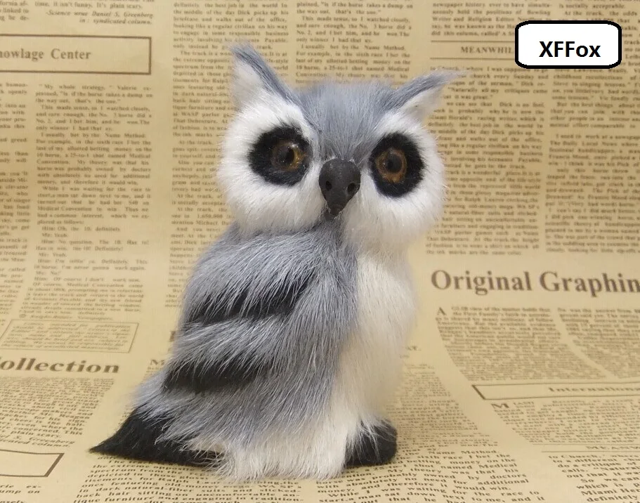 

cute simulation gray owl model polyethylene&fur lifelike owl model gift about 8x6x10cm xf0503