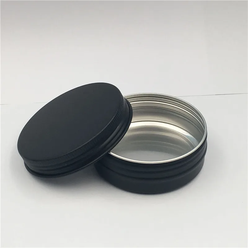 60g Black Aluminum Empty Lucifugal Flat Bottle Jar Cream Eye Gel Lip Pomade  Empty Cosmetic Containers