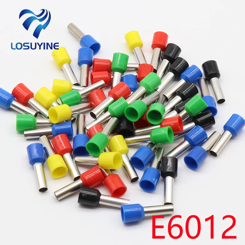 E6012 Zaciski izolacyjne rurowe 6MM2 100 sztuk/paczka Złącze przewodu kablowego Izolacyjne zaciskane złącze izolowane E-