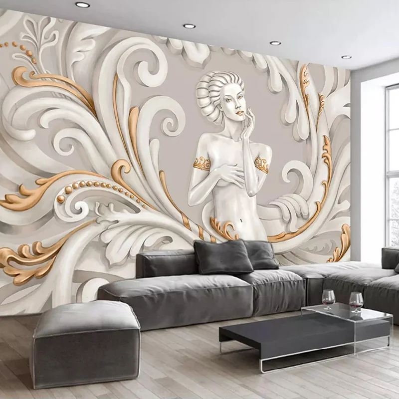 

Custom Any Size 3D Wall Mural Wallpaper For Bedroom Walls Beauty Angel 3D Embossed Living Room Home Decoration Art Wall Painting