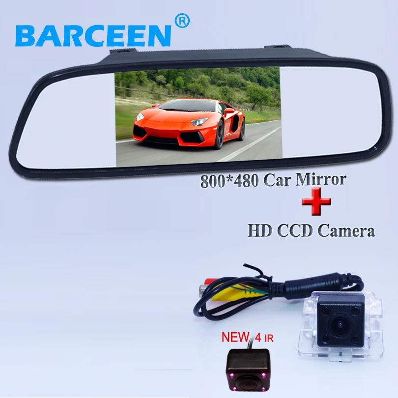 

Water-proof IP 69K with IR light car rear camera +5" 800*480 car view reverse mirror for Mitsubishi Outlander