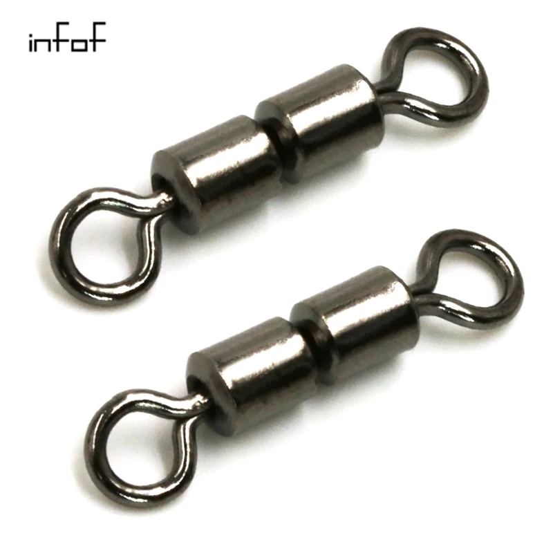 10/20pcs/lot High Speed Double Rolling Swivels Fishing Swivel Hook Stainless Steel Fishing Connetor Terminal Tackle