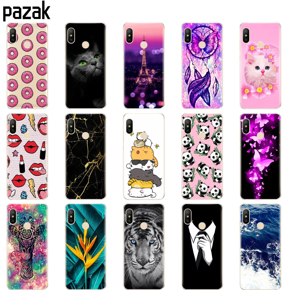 Silicone case For Xiaomi MI A2 LITE Case Soft tpu Back Phone Cover For Xiaomi MI A2 LITE bumper pop painting Protection Coque