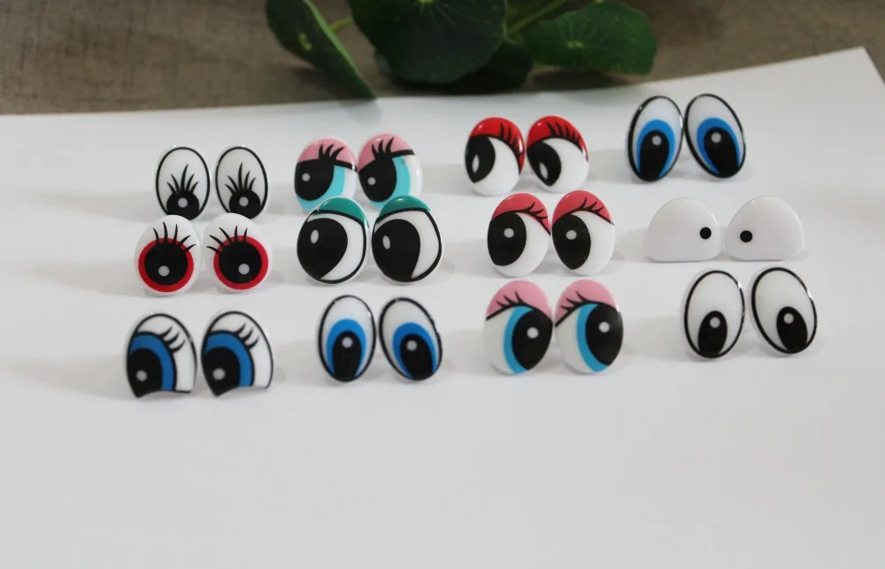 60 Stück/Box 15 verschiedene Stile Cartoon-Sicherheitsaugen aus Kunststoff mit weicher Unterlegscheibe für DIY-Plüschtier-Bastelbedarf – Detail 7