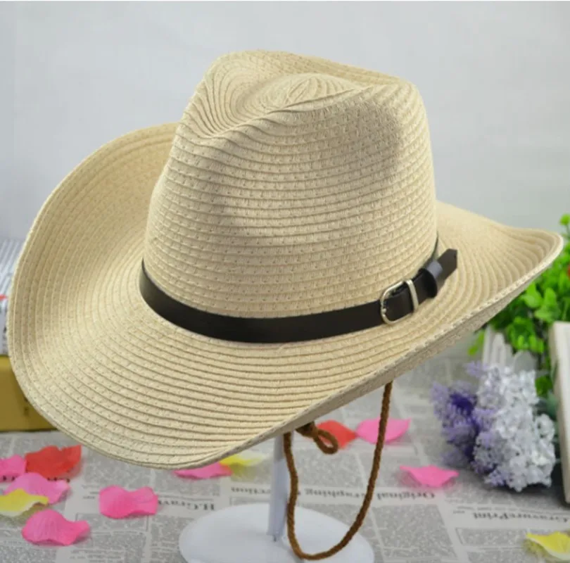 

Sunhat Korean Version of Men Summer Beach Sunscreen Hats Holiday Cool Fashion Women Sun Protection Fishing Straw Beach Cap H162