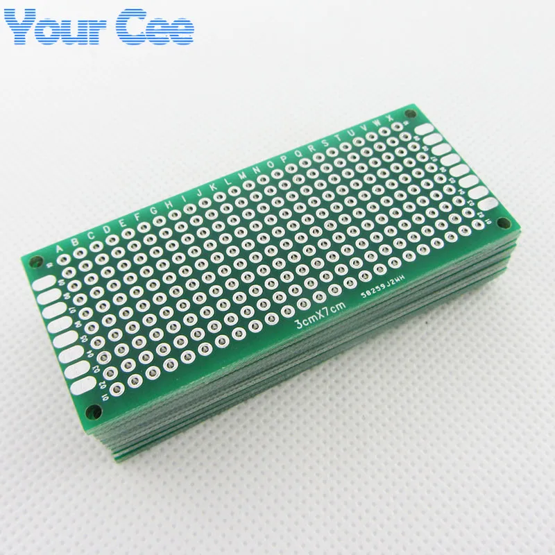 5pcs 3X7cm 3*7cm Double Side Prototype pcb Breadboard Universal for Arduino 1.6mm2.54mm  Practice DIY Electronic Kit Tinned