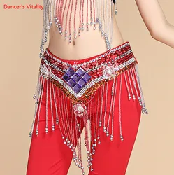 2018 New Belly Dance Coin Belt Tribal Costume Rhinestone Belt Belly Dance Waist Belt On Sale