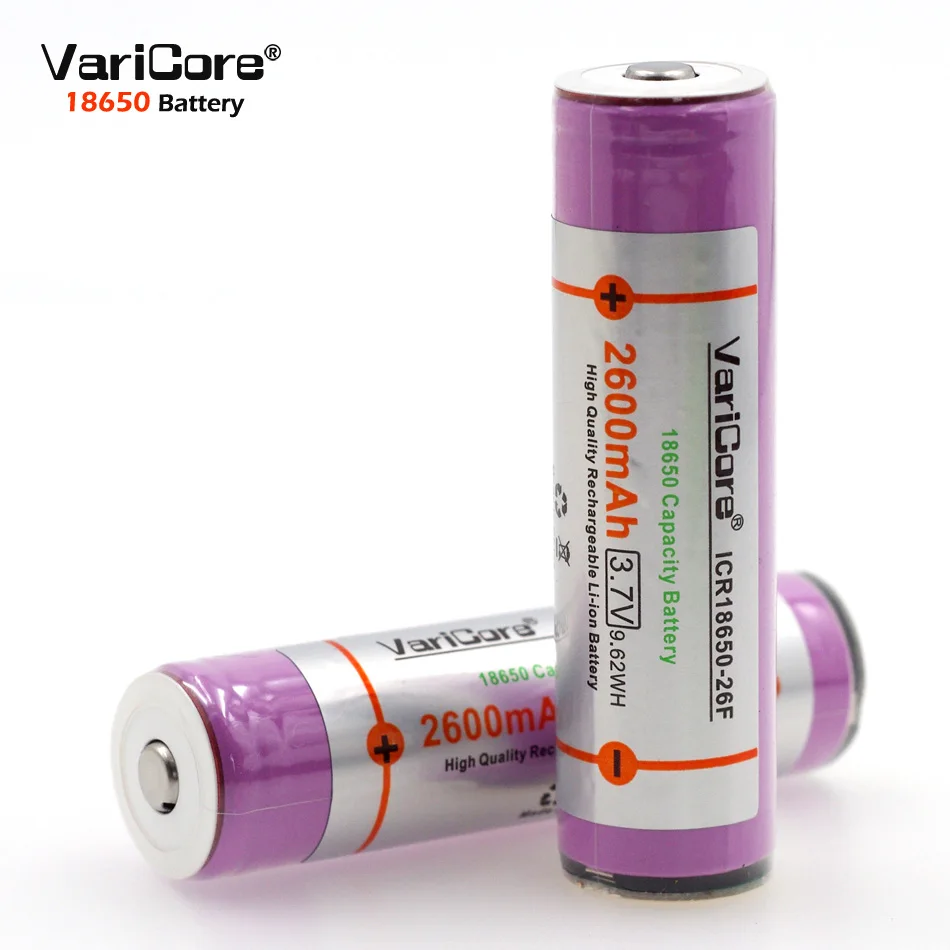 VariCore  Original protected 18650 3.7 V 2600mAh rechargeable battery  batteries ICR18650-26F Industrial use
