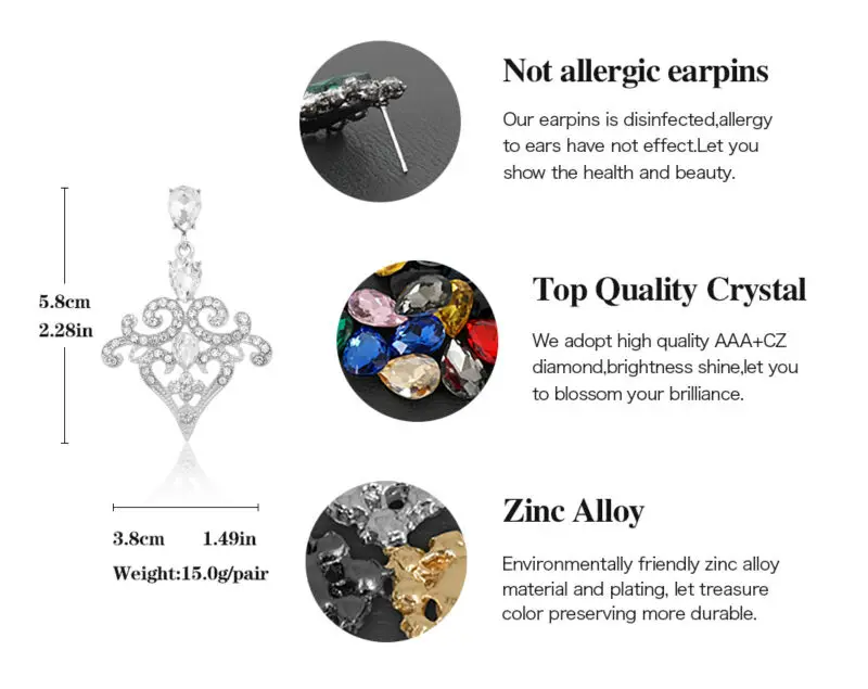 VEYO Fashion Jewelry Full of Rhinestone Trendy Earrings Crystal Drop Earrings For Women Top Quality