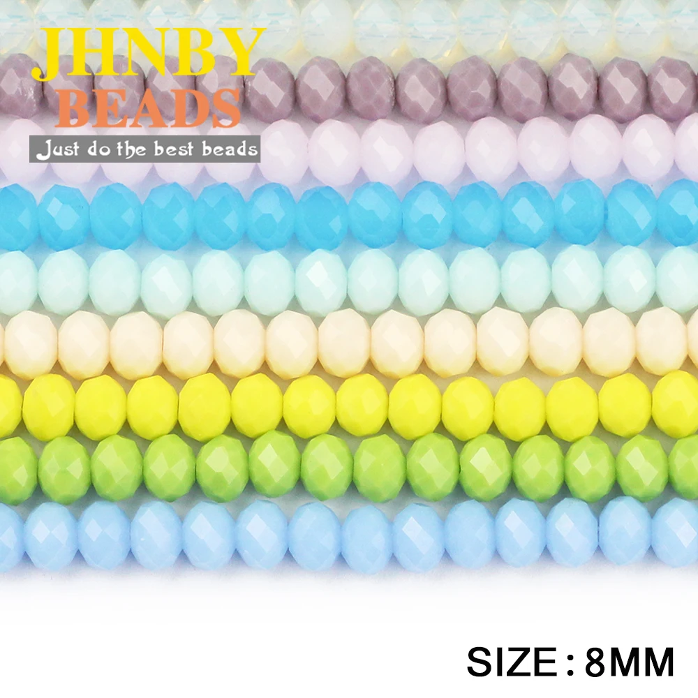 JHNBY Flat Round Faceted Austrian crystal beads ball 8x6mm 30pcs Ceramic color Loose beads jewelry making bracelets necklace DIY