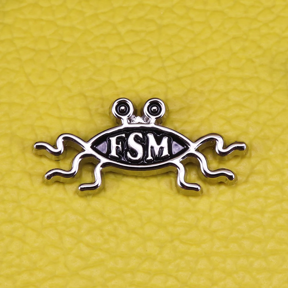 Flying Spaghetti  enamel pin FSM brooch Pastafarian god badge funny Atheist pins religious thought brooches food jewelry