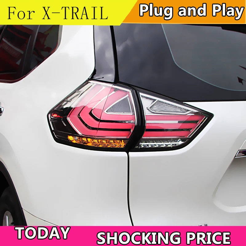 

Doxa Стайлинг автомобиля для Nissan X-trail задние фонари 2014-2019 Rouge светодиодный задний фонарь DRL сигнальный тормоз задний ход автоаксессуары